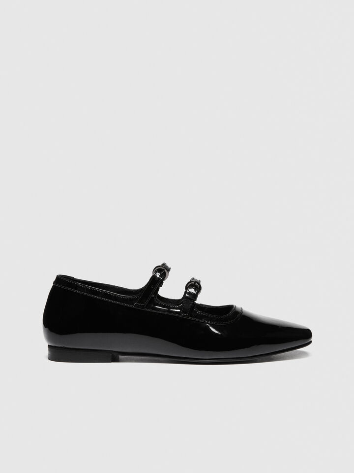 Patent leather flats - women's flat shoes - Black | Sisley image number 5
